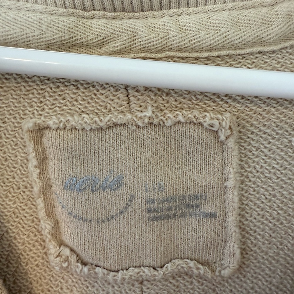 Aerie Distressed Oversized Tan Sweater - Picture 3 of 6